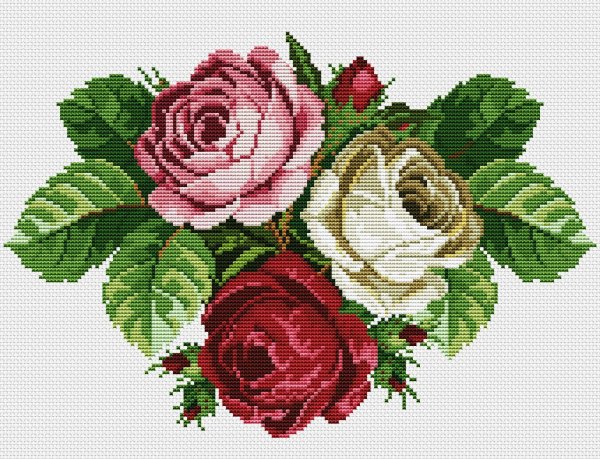 Вышивка крестом розы