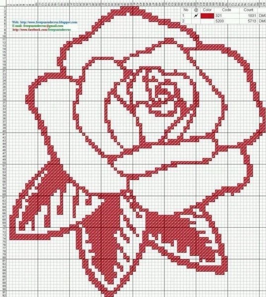 Трафарет розы для вышивания