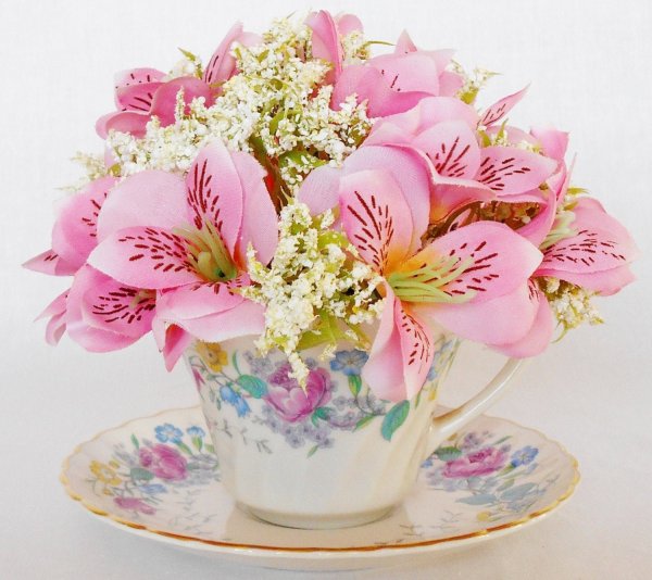 Букет в чашке