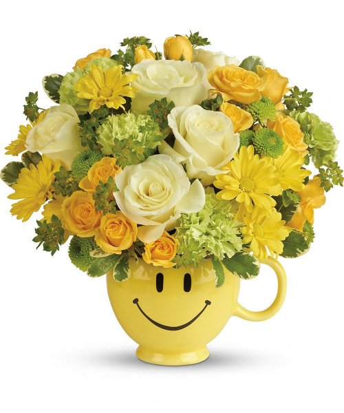 Красивый нежный букет в кружке