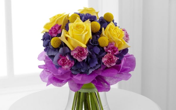 Желто сиреневый букет