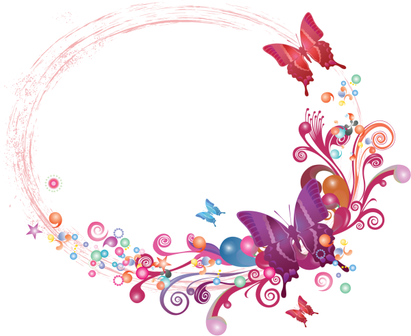 Рамка с цветами и бабочками