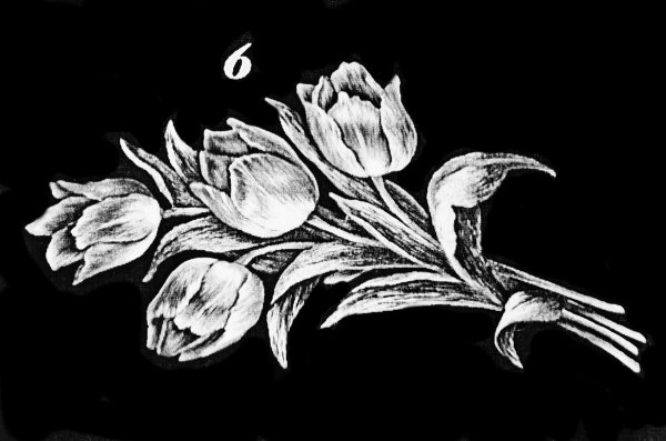 Лилии гравировка