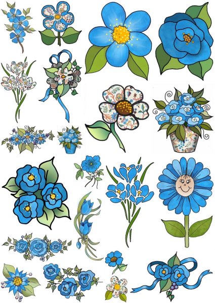 Маленькие цветные цветочки