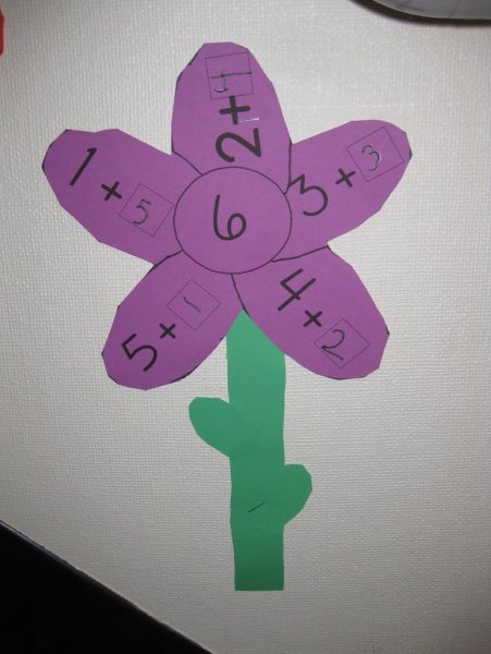 Математические цветочки карточки