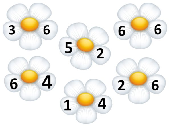 Математические пазлы для детей цветы