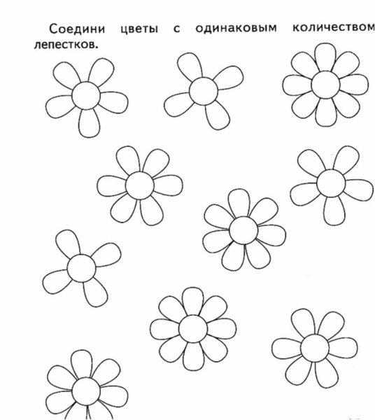 Математические цветы для дошкольников