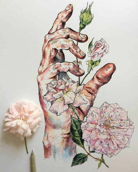 Эстетика рук акварелью
