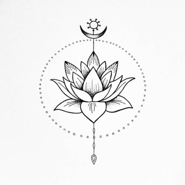 Лотос Мандала эскиз