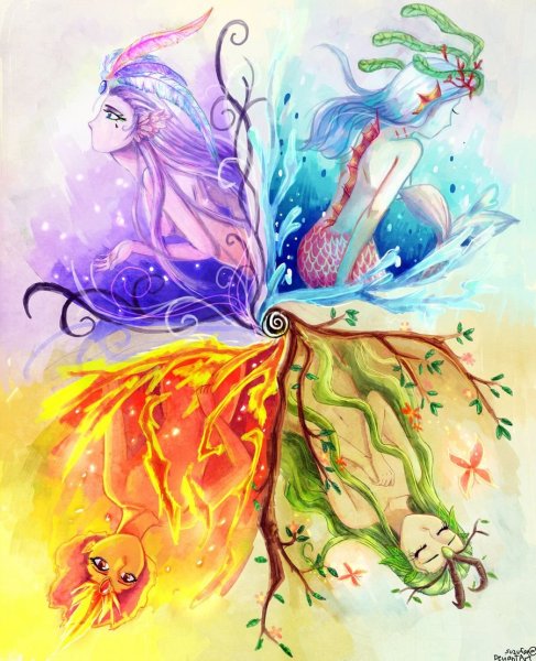 Стихии природы в виде людей