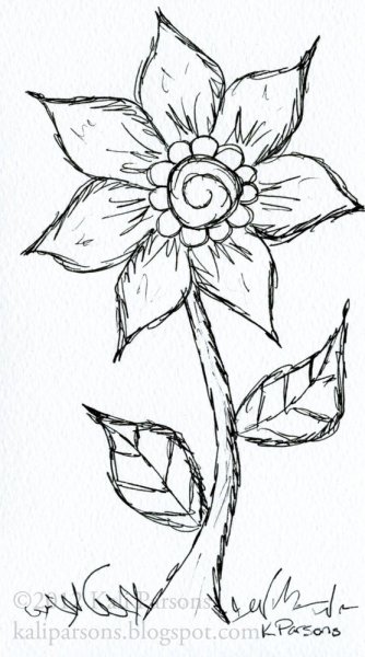 Легкие рисунки на тему цветы