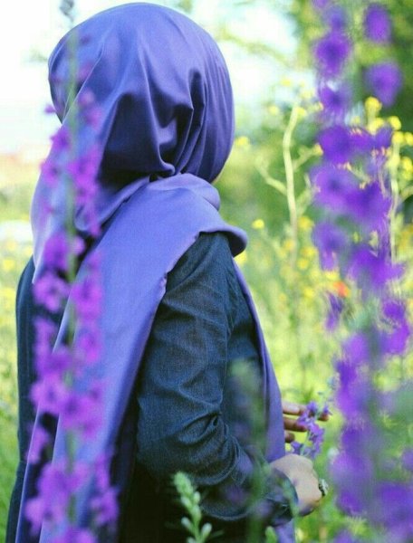 Мусульманки в платках со спины