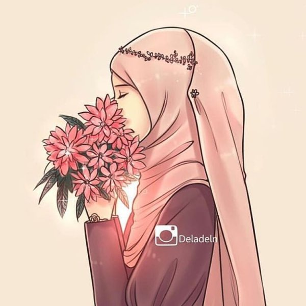 Мусульманка и цветы