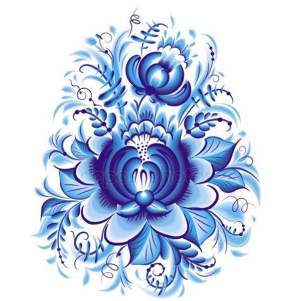 Гжель роспись цветы