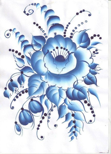 Орнаментная роспись Гжель