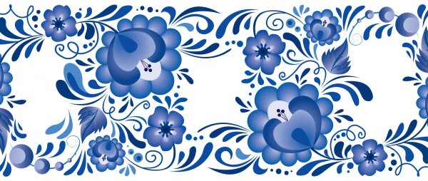 Мазковая роспись Гжель