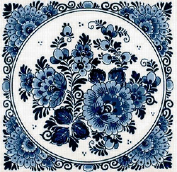 Петриковская роспись синий