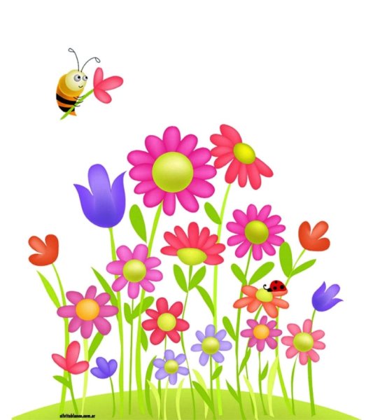 Цветы мультяшные