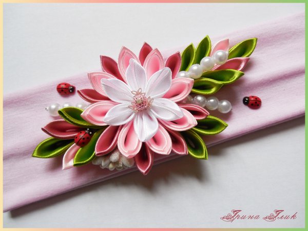 Квиллинг из атласных лент