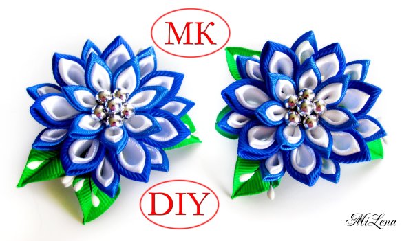 Банты из лент канзаши и схемы