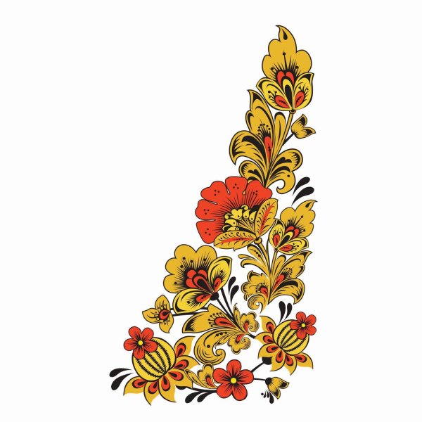 Угловой орнамент Хохлома