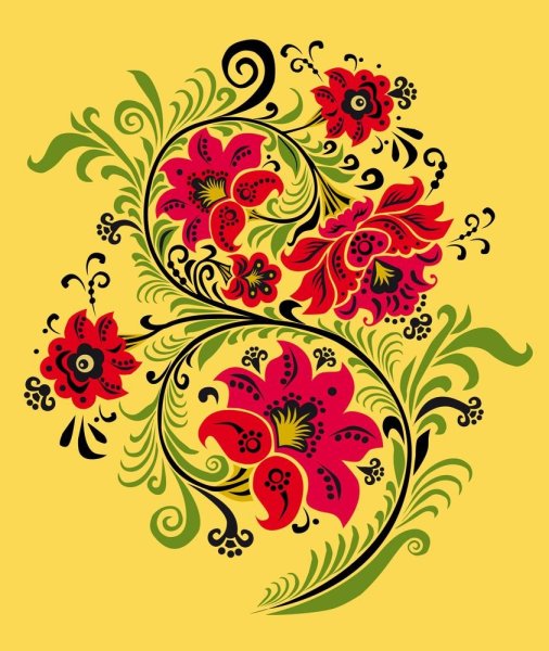 Семеновская Хохлома узор