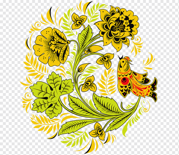 Хохломская роспись растительный мотив