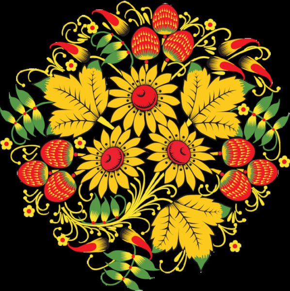 Хохлома композиция в круге