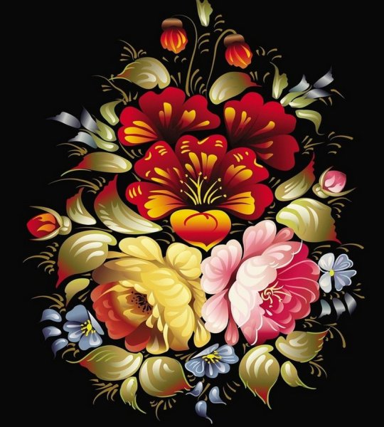 Жостовская роспись орнамент