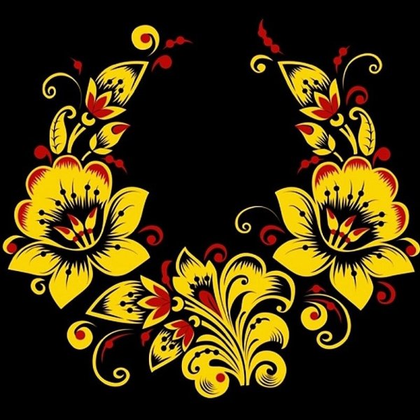 Хохлома на черном фоне