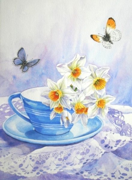 С добрым утром акварель