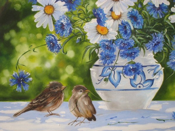 Полевые цветы и птицы