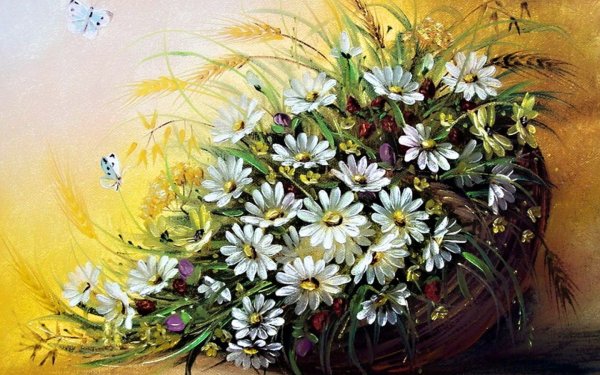 Картина полевые цветы