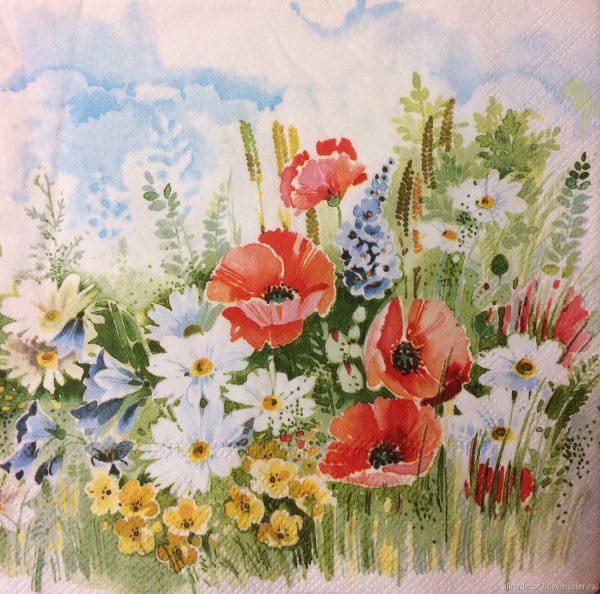 Салфетки для декупажа полевые цветы