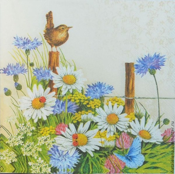 Декупаж полевые цветы