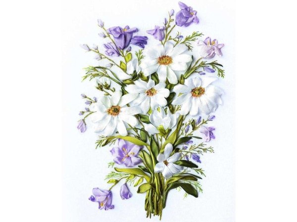 Вышивка лентами колокольчики