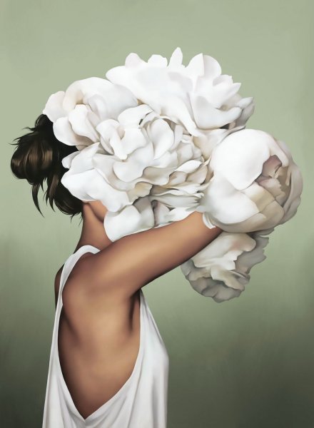 Девушка с цветами в голове