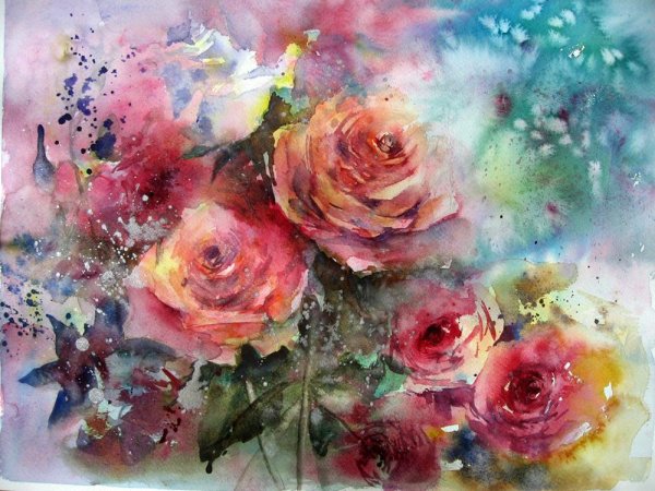 Акварель Harumi Kosugi.