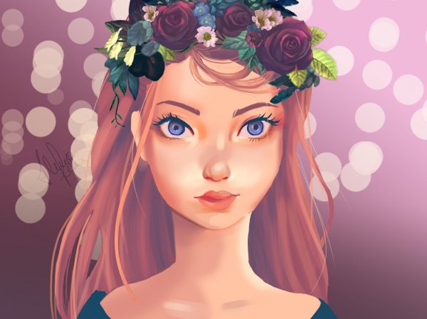 Девушка с цветами