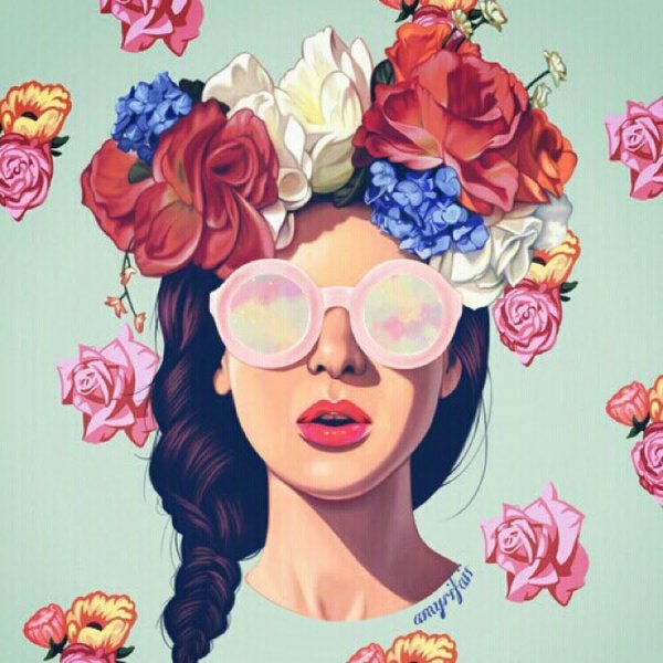 Девушка с венком на голове