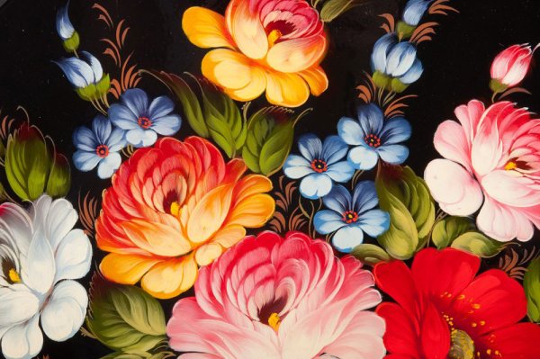 Цветы в росписи Жостово