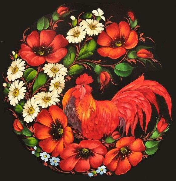 Жостовская роспись паттерн