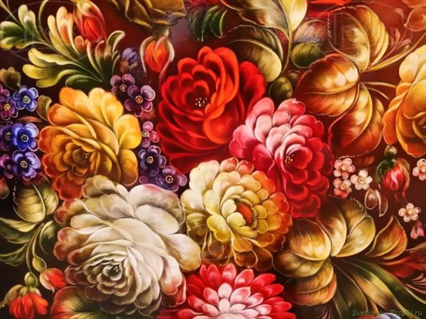 Жостовская роспись орнамент