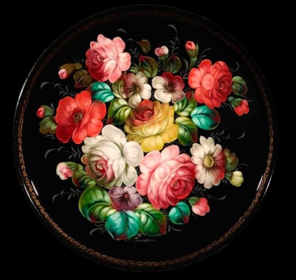 Жостово роспись маки