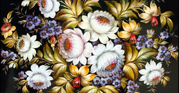 Жостовская роспись в пайнте