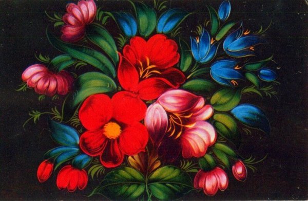 Жостовская роспись посуда поднос