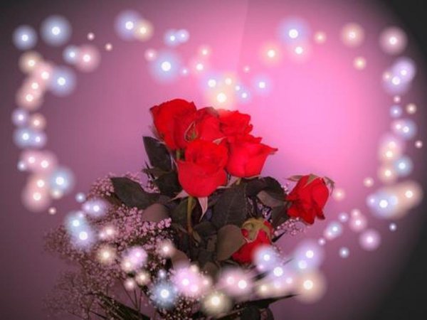 Цветы с надписью с любовью