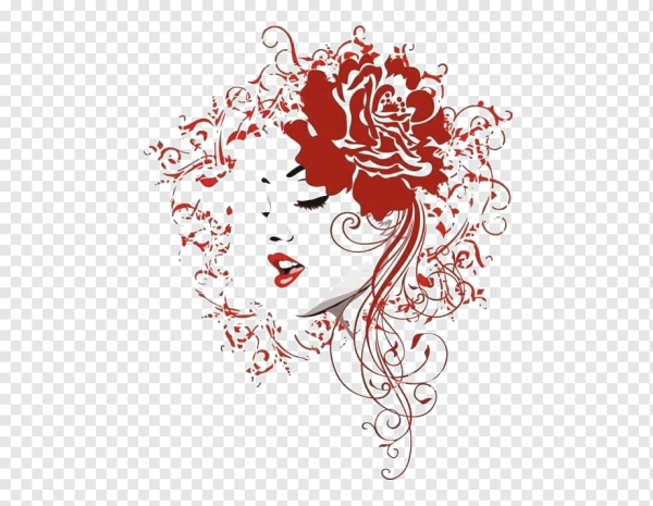 Силуэт лица девушки на торт