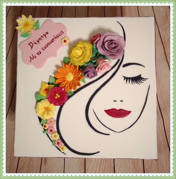 Торт с лицом девушки