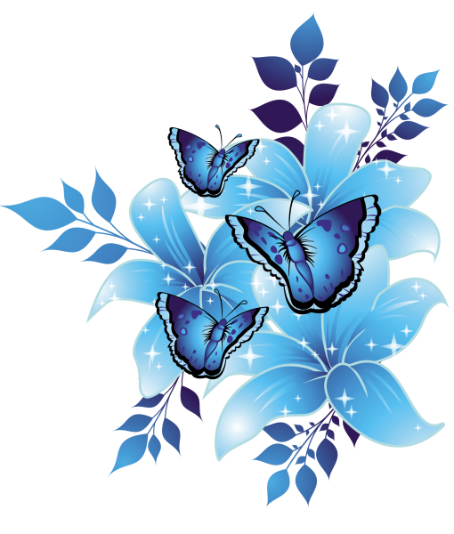 Векторные голубые цветы